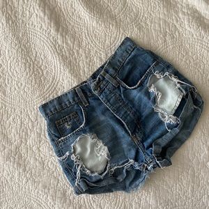 Carmar Denim Distressed Shorts